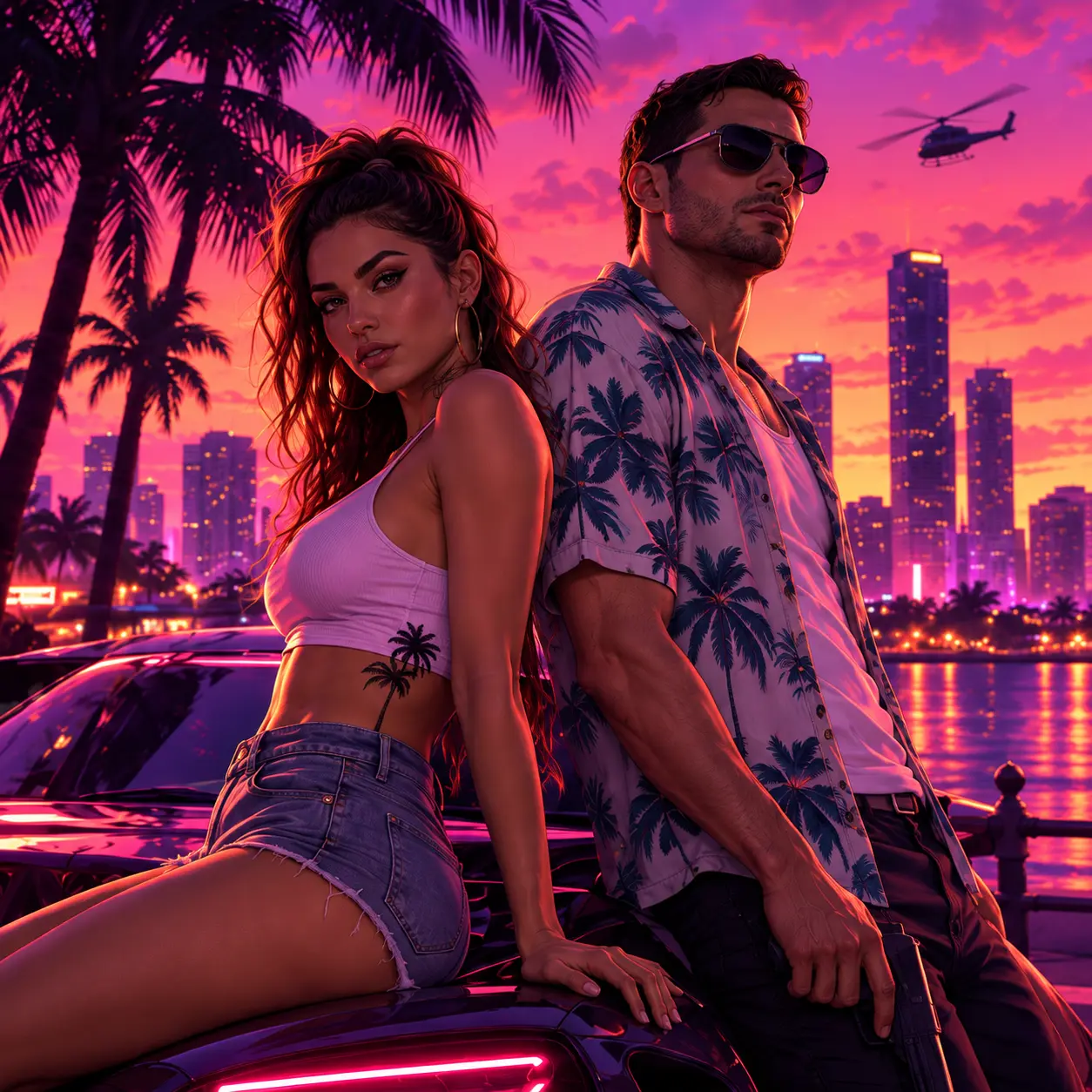 Vice City au coucher du soleil